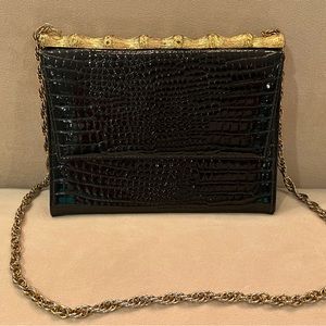 Black Evening Purse with Gold accents